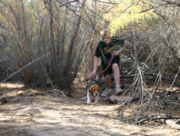 Nicholas and Chloe and I  banging around in the bushes in the State Park