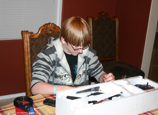 I told him he couldn't fly the helicopter until he read ALL the directions!  :-)